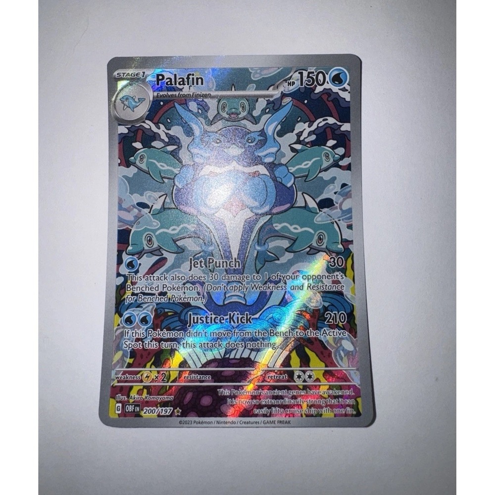 Palafin 200/197 MISCUT ERROR✨ Illustration Rare Pokemon Holo Near Mint